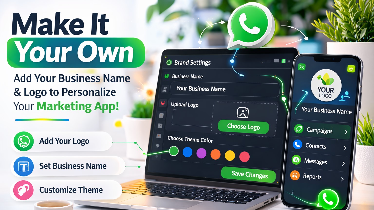 Personalize Saadi Marketing with your own business branding